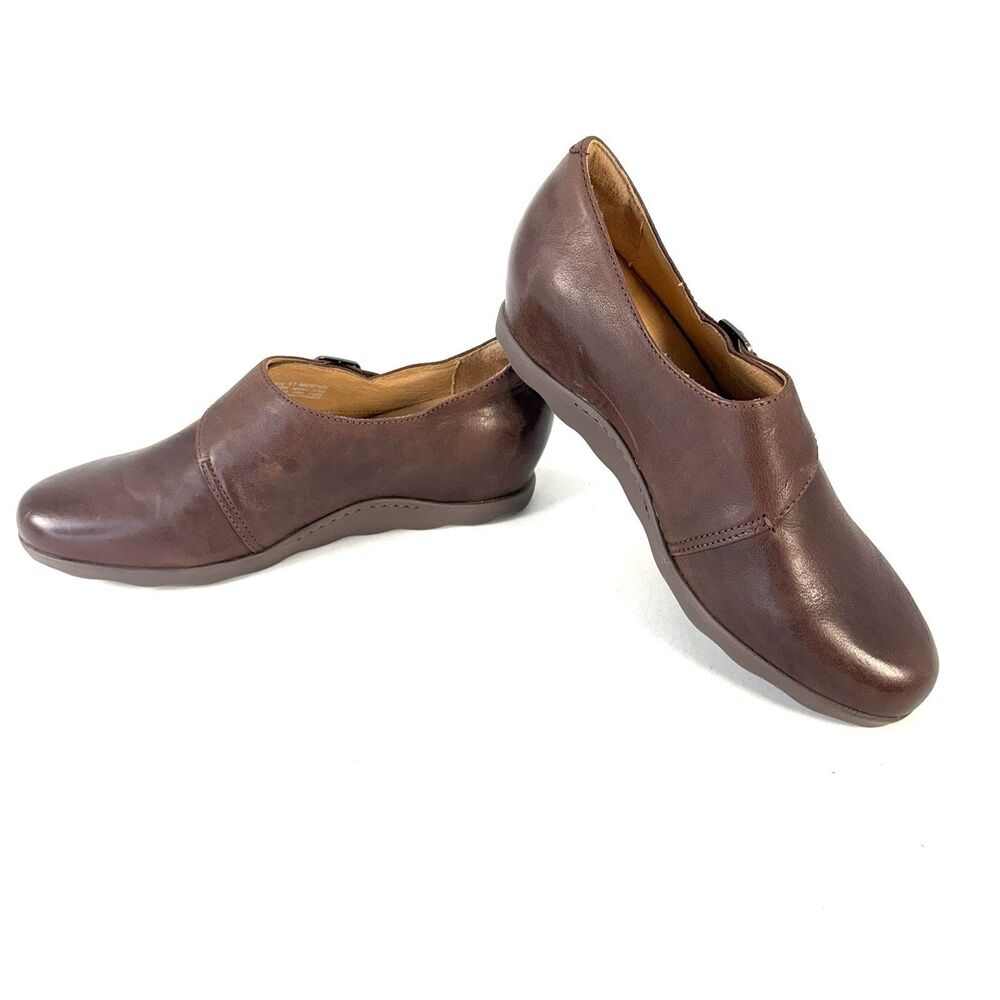 Dansko Marisa Womens Size 41 US 10.5-11 Oxford Flat Shoes Brown Hidden Wedge